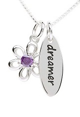 handsome little silver February birthstone with meaning baby necklace